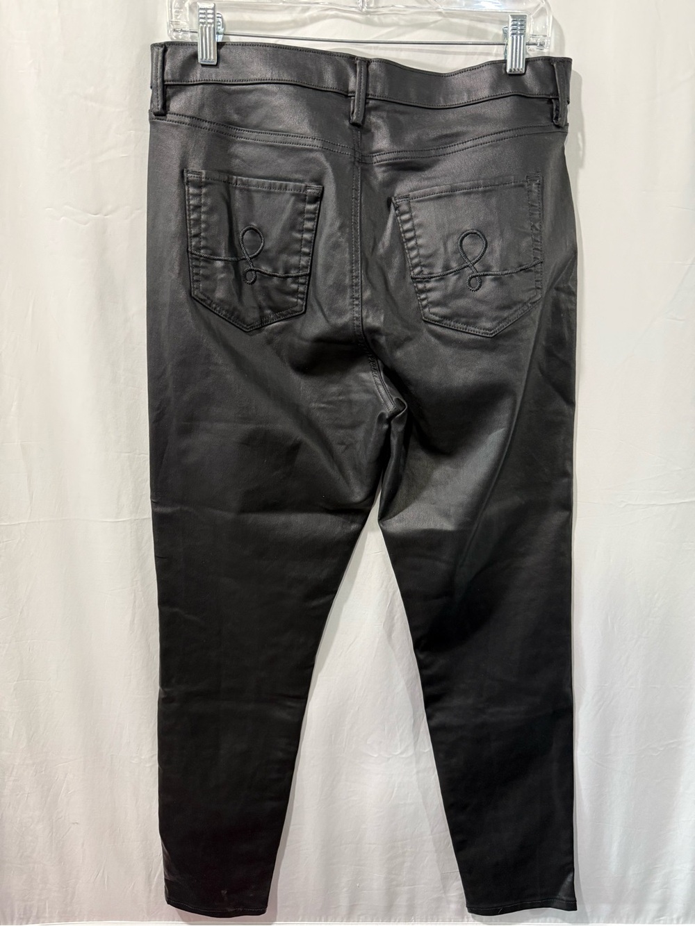 Lilly Pulitzer Black Leather Jeans with Gold Buttons - Picture 5 of 5